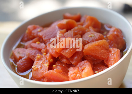 Gewürfelte Tomaten Stockfoto