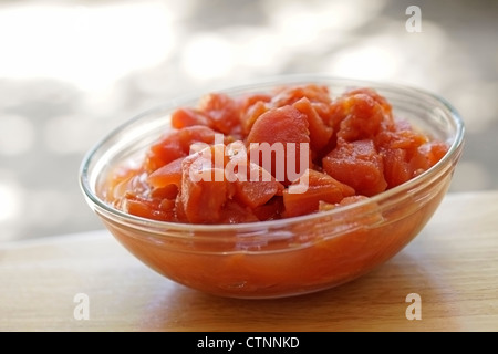 Gewürfelte Tomaten Stockfoto