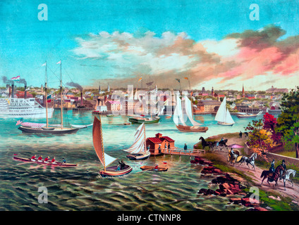 Newport Beach, Rhode Island, ca. 1876 Stockfoto