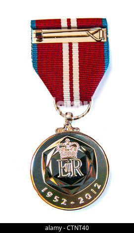 Die Königin Diamond Jubilee Medaille 1952-2012 - Rückseite Medaille Stockfoto