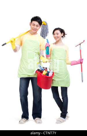 Glücklich Hausarbeit Zeit Stockfoto