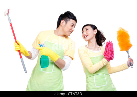 Glücklich Hausarbeit Zeit Stockfoto