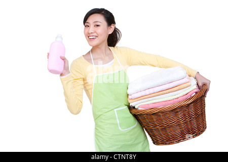 Hausfrau, Wäsche Stockfoto