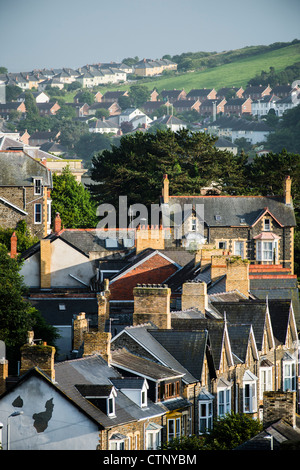 Gesamtansicht der walisischen Küstenort Aberystwyth Ceredigion Wales UK Stockfoto