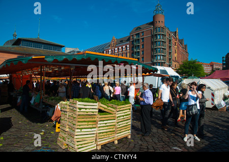 Sankt Pauli Fischmarkt Fischmarkt im Stadtteil St. Pauli Hamburg Deutschland Europa Stockfoto