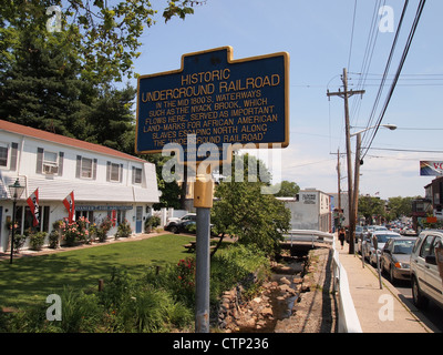 Afroamerikanischer Sklaven Underground Railroad Marker in Nyack, New York, USA, 10. Juni 2012, © Katharine Andriotis Stockfoto