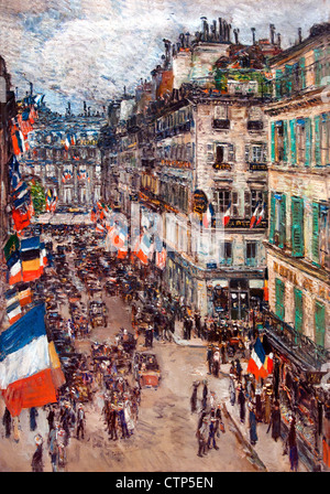 14 Juli 14. 14 Rue Daunou (Paris Frankreich) 1910 Childe Hassam US Vereinigte Staaten von Amerika Stockfoto