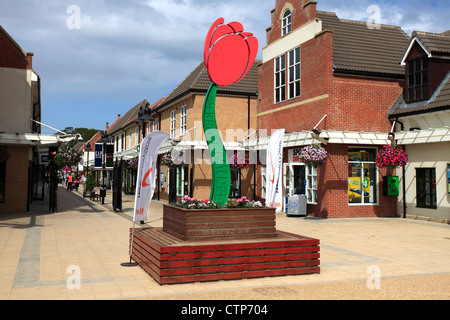 Springfields Outlet Shopping Center, Grafschaft Lincolnshire, England, UK Stockfoto