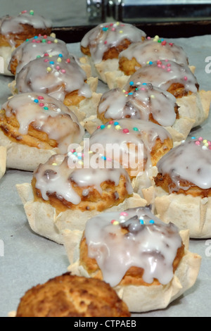 Die pardulas, sardische Kuchen ​​With ricotta und Zucker hergestellt, Sardinien, Italien Stockfoto