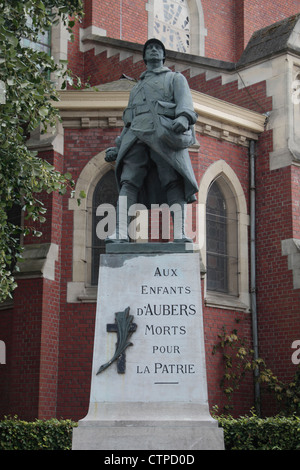 Die ersten Weltkrieg Gedenkstätte in südlichen Aubers, in der Nähe von Mons, Belgien. Stockfoto