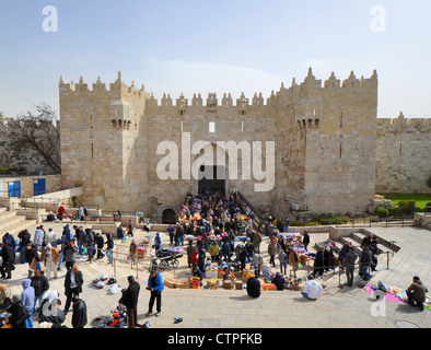 Jerusalem, Israel an Demascus Tor. Stockfoto