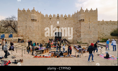 Jerusalem, Israel an Demascus Tor. Stockfoto