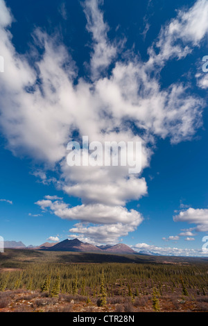 Herrliche Sicht auf den Ausläufern der Alaska Range von Denali Highway, Yunan Alaska, Herbst Stockfoto