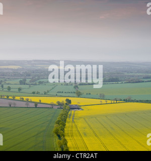 Mit Blick auf das Vale of Pewsey in Wiltshire, England. Stockfoto