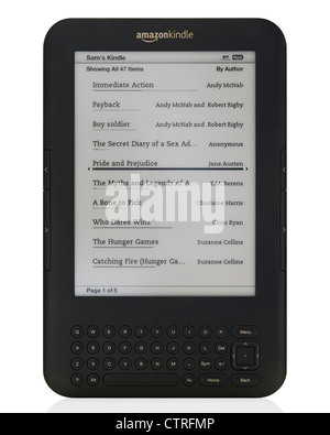 Amazon Kindle eReader Lesegerät Stockfoto