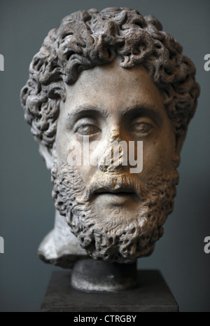 Commodus (161-192). Römischer Kaiser von 180 bis 192. Büste. Marmor. Stockfoto