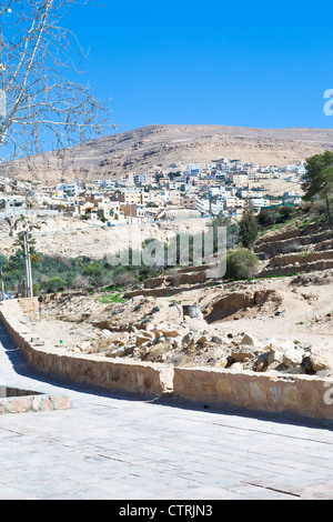 Blick auf Stadt Stadt Wadi Musa von Petra, Jordanien Stockfoto