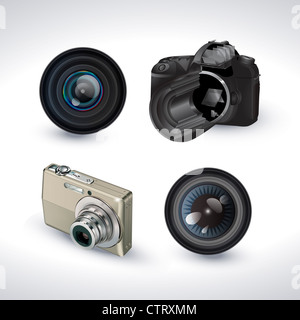 Digitalkamera mit 2 Objektiv Stockfoto