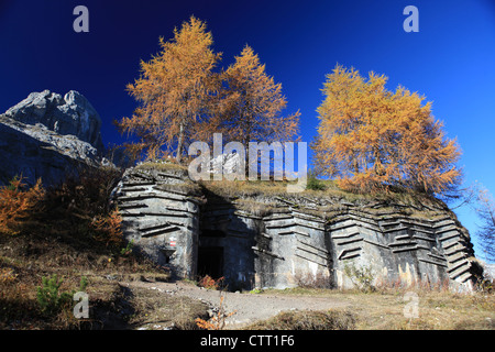 Bunker aus dem ersten Weltkrieg in Südtirol Stockfoto