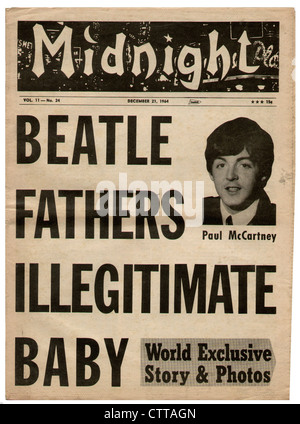 000930 - Paul McCartney Mitternacht Zeitung abdecken von 21. Dezember 1964 Stockfoto