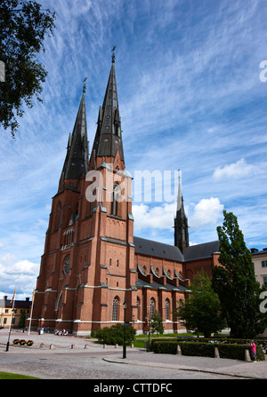 Die gotische Kathedrale in Uppsala, Schweden. Stockfoto