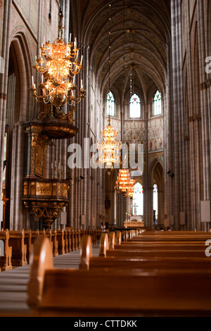 Das Innere der Kathedrale von Uppsala. Schweden. Stockfoto