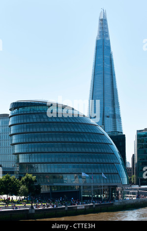 County Hall und die Scherbe, Southwark London, England Stockfoto