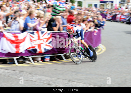 Olympiasieger Bradley Wiggins 2012 Stockfoto