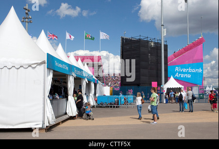 Olympischen Spiele in London 2012 - Außenansicht des Riverbank Arena-Tribüne Stockfoto