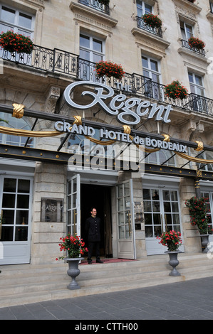 Der Regent, Grand Hotel de Bordeaux, Fassade, place De La Comedie, Bordeaux, Gironde, Aquitanien, Frankreich Stockfoto