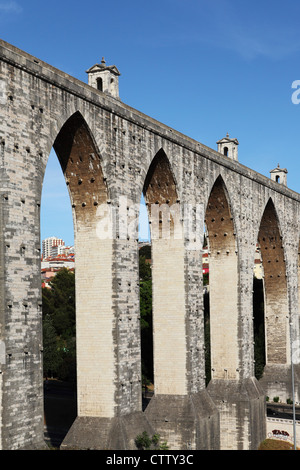 Die (Aqueduto Das Aguas Livres) in Lissabon, Portugal. Stockfoto