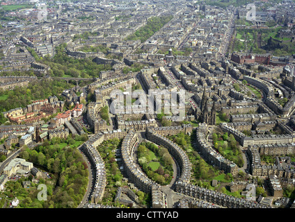 Luftaufnahme von Edinburghs Dean Ortsteil Blick nach Osten in Richtung Stadtzentrum Stockfoto