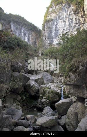 Ein Blick auf das Wulong Karst-Gebiet in China Stockfoto