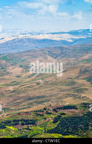 Ansicht des gelobten Landes vom Berg Nebo in Jordanien Stockfoto