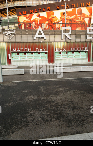 Die Fassade des Arsenal Emirates Fußball Stadium in Highbury. Stockfoto