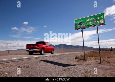 Racel Nevada HWY 375 Außerirdische Stockfoto