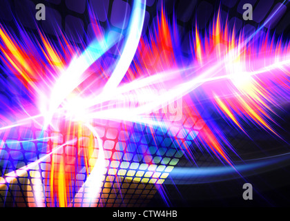 Ein Regenbogen farbige digitale Wand oder audio-Wellenform mit allerlei Exemplar. Stockfoto