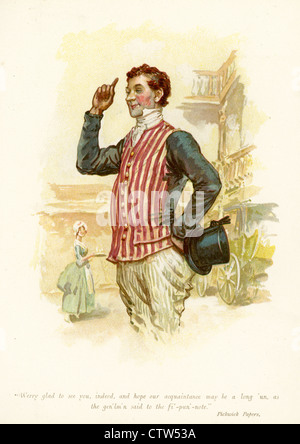 Sam Weller von Pickwick Papers von Charles Dickens. Stockfoto