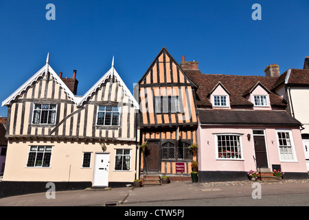 Reihe von Hütten in Lavenham Suffolk Stockfoto