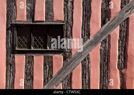 Ansicht von gerahmten Fachwerkhaus in Lavenham schließen Stockfoto