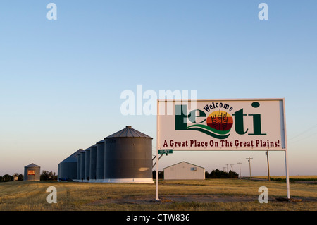 Leoti, Kansas. Ein toller Ort in den Great Plains. Stockfoto
