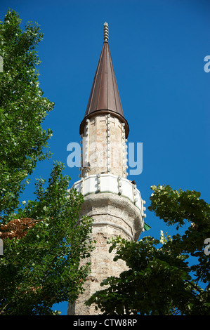 Gazi Husrev-Begova Moschee Sarajevo Bosnien und Herzegowina. Minarett Stockfoto