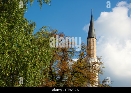 Gazi Husrev-Begova Moschee Sarajevo Bosnien und Herzegowina. Minarett Stockfoto