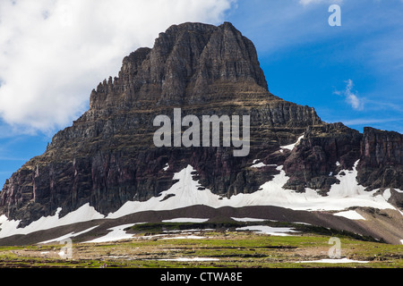 Clements Berg am Logan Pass im Glacier Nationalpark in Montana. Diese Szene gehört zu den Abbildungen der Unterschrift des Glacier NP. Stockfoto