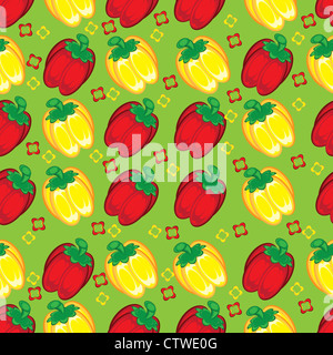 Nahtlose Textur bunte Paprika. Illustrationen auf weißem Hintergrund für design Stockfoto