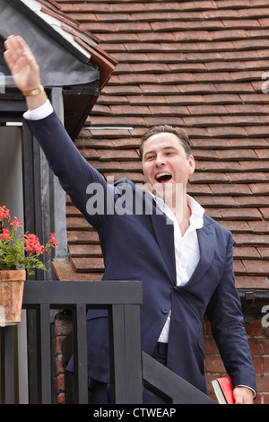 David Walliams (im Bild) gibt einen Vortrag über sein Kinderbuch Gansta Oma an das Roald Dahl Museum in Great Missenden Stockfoto