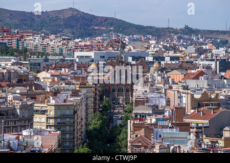 Hospital de Sant Pau in Horta-Guinardó Viertel von Barcelona. Als UNESCO-Weltkulturerbe anerkannt. Stockfoto