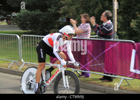 London 2012 Olympische Männer Radfahren Zeitfahren. East Molesey, Surrey, England, Vereinigtes Königreich, Europa. Fabian Cancellara, Schweiz, 7. Stockfoto