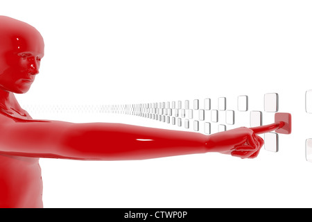 Mann, die Auswahl von Informationen.  3D-Illustration render Stockfoto