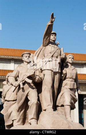 Statue am Tiananmen-Platz Stockfoto